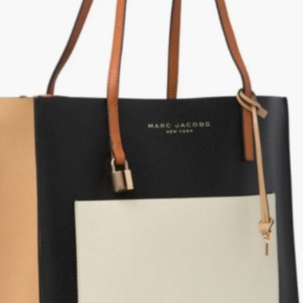 Marc Jacobs Black and Cream Tote Bag